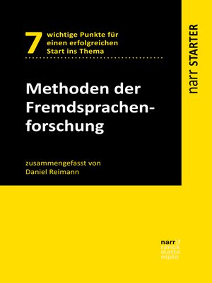 cover image of Methoden der Fremdsprachenforschung